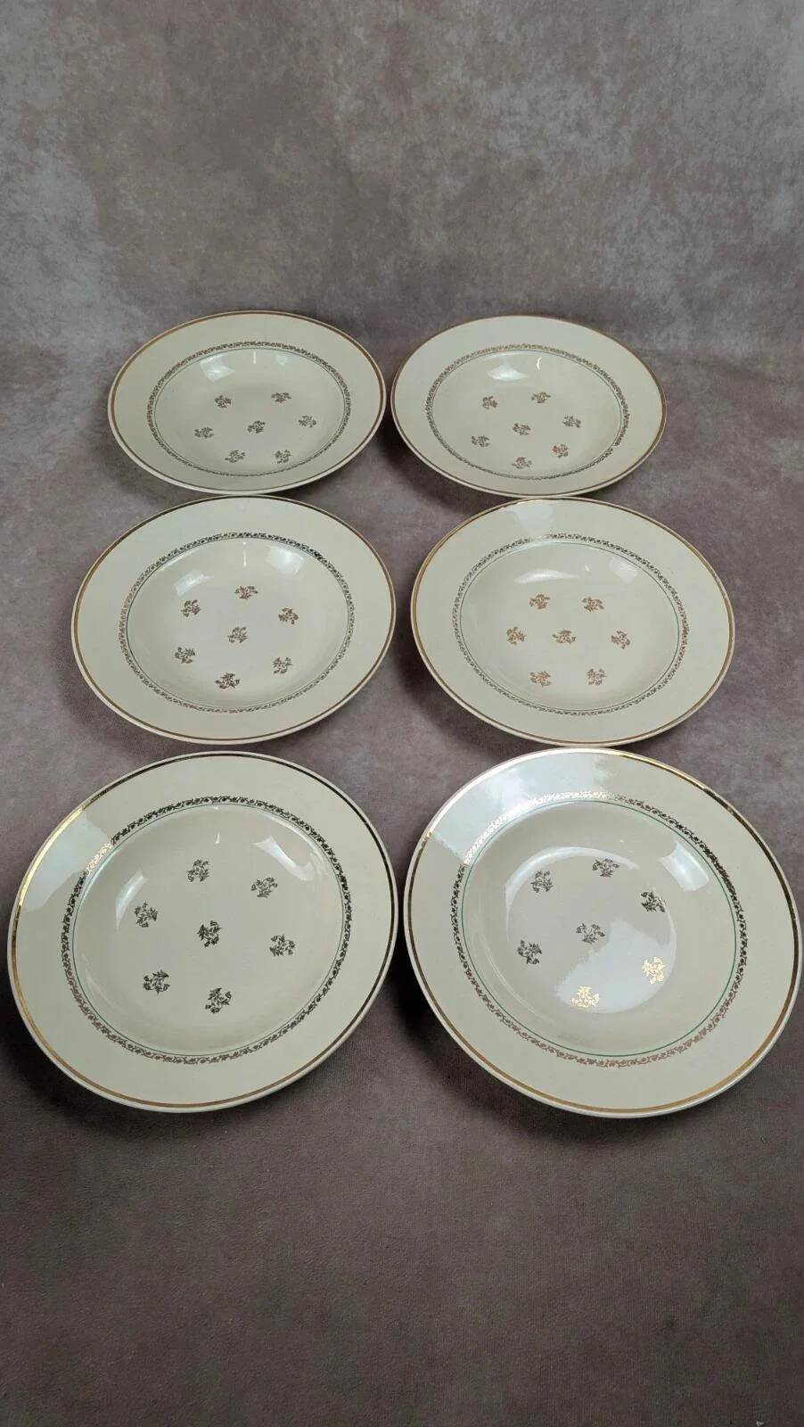 Set of 6 Gien deep plates