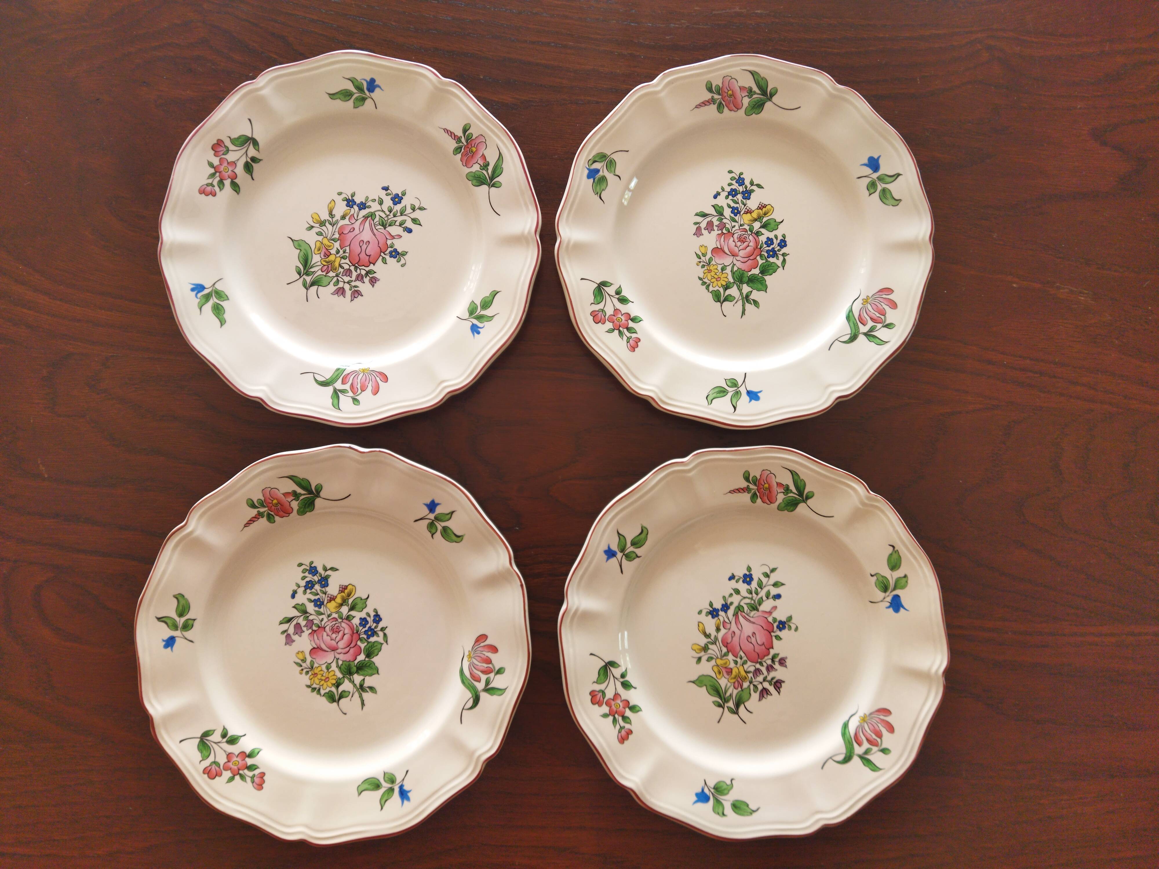 9 dessert plates “Réverbère fin” KG Lunéville