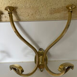 2 coat hooks with 4 branches in gilded brass