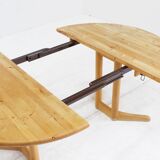 Table à manger vintage ronde extensible danoise Vamdrup Stolefabrik 1960