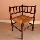 Turned wood corner chair