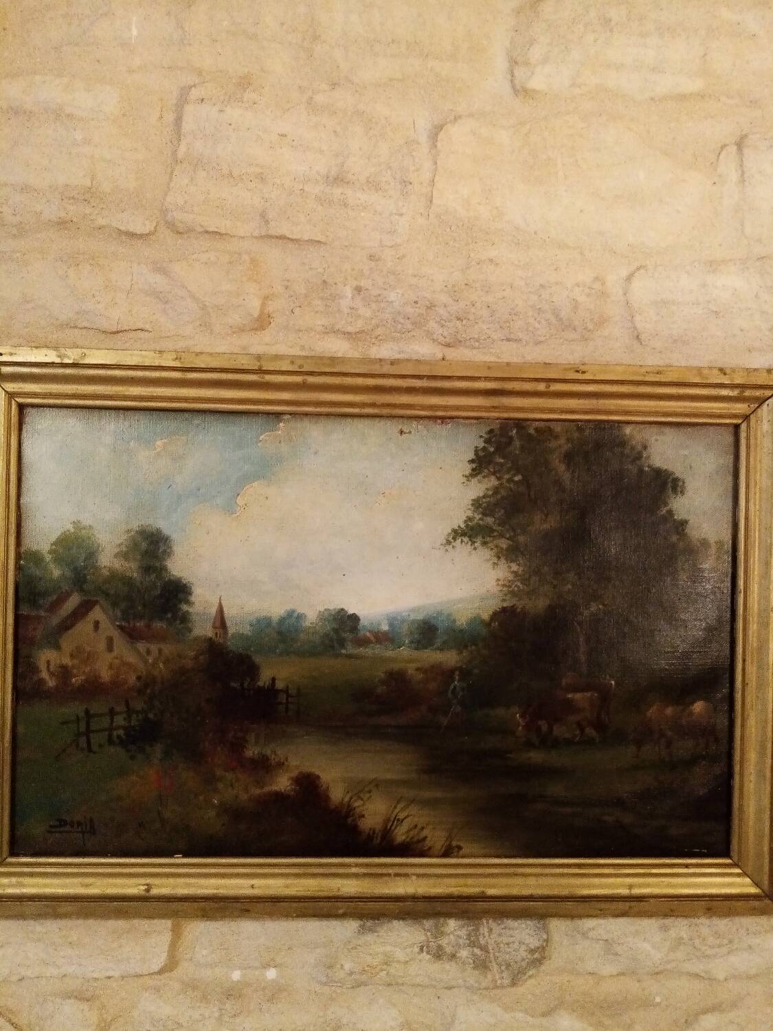 Farm landscape scene painting