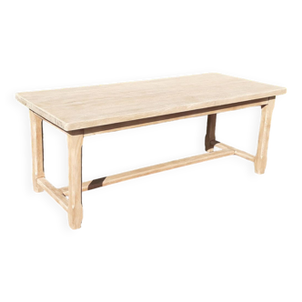 Farmhouse table in solid oak raw wood