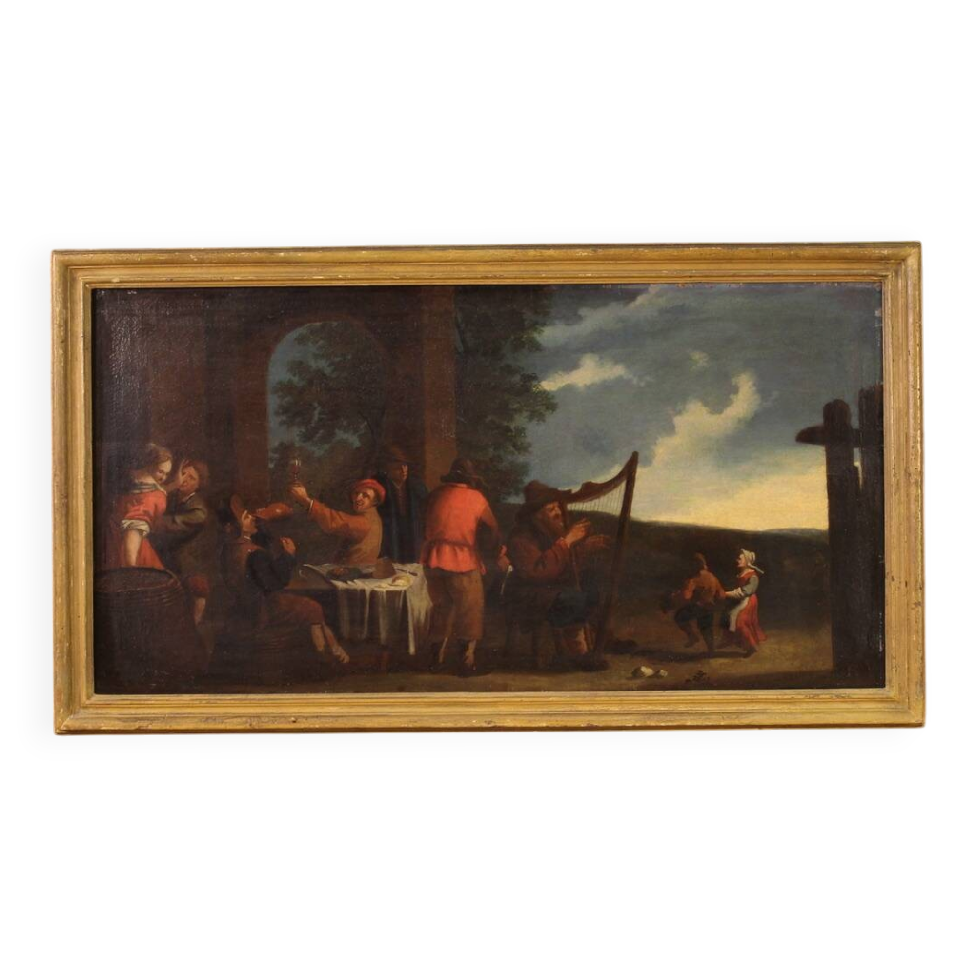 Italian painting Bamboccianti genre scene