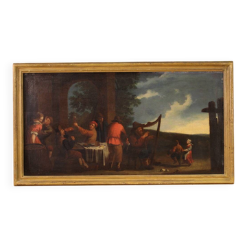 Italian painting Bamboccianti genre scene