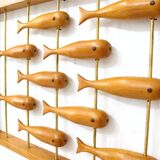 Wall decoration in teak 70's Denmark