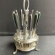 12 "Apollonox" fruit knives on silver metal support