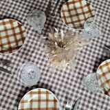 La Redoute x Selency set of 4 dessert plates Brown tablecloth