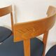 Set of 4 Calligaris Dining Chairs: Mid-Century Italian Design, Blue Fabric