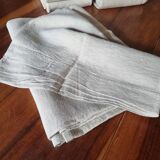 Antique French hand-woven sheet – Natural linen, early 20th century, 210 × 280 cm, 2 kg