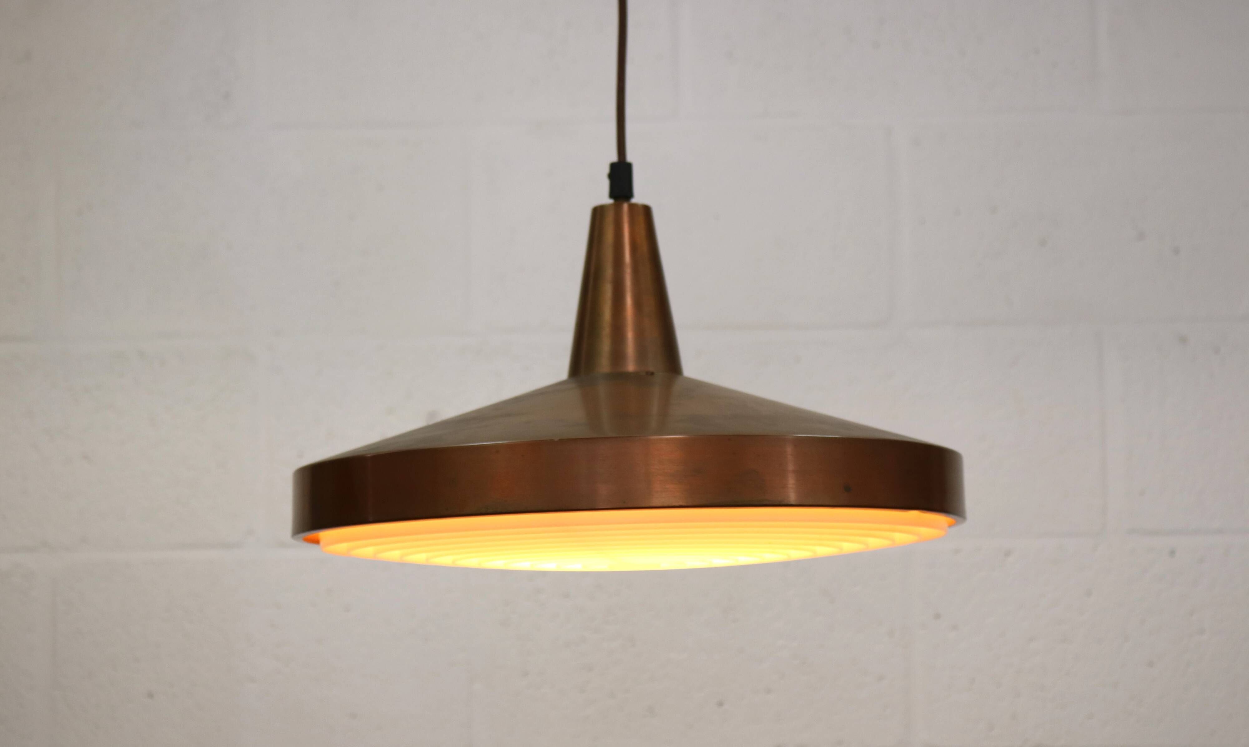 Vintage Copper Pendant Lamp: 1960s Scandinavian Design