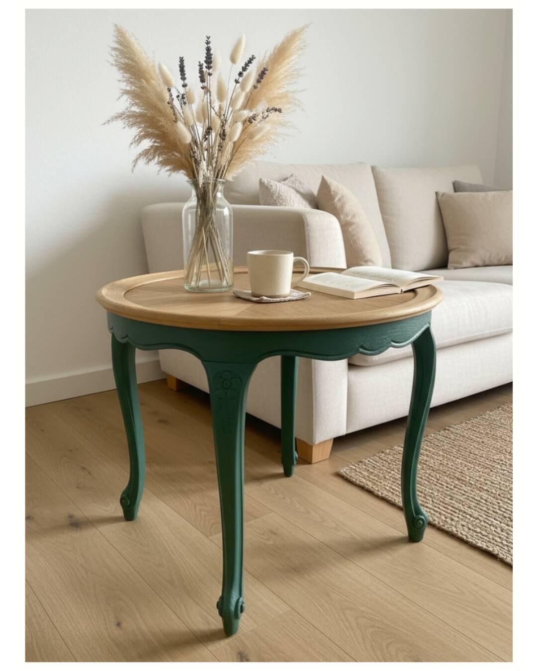 Vintage Louis XV style guéridon in renovated oak.