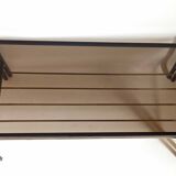 Magazine holder coffee table 1960s smoked glass, metal and brass Width 94.2 cm