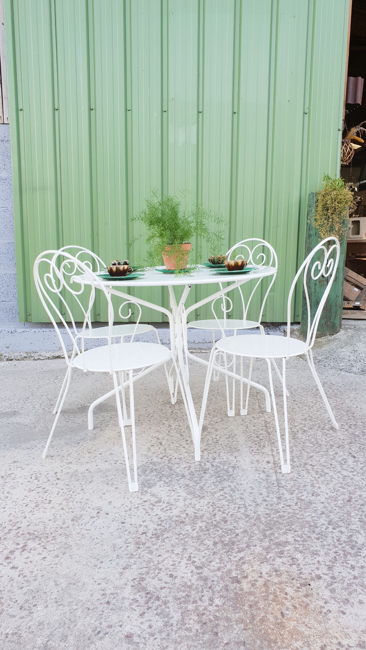 Wrought iron garden furniture