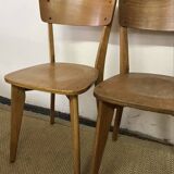 Ensemble table et 4 chaises en bois vintage