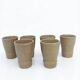 Set of 6 stoneware cups signed Cermer. Beige speckled, matte granular finish.