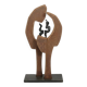 Sculpture contemporaine en pierre et métal avec figures en bronze