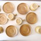 Sandstone cups and cups x6, Rigny sandstone, vintage, 1980