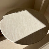 Travertine-effect stone dining table