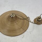 Pencil Reed Rattan Bamboo Hanging Pendant Lamps, Italy, 1970s, Set of 2