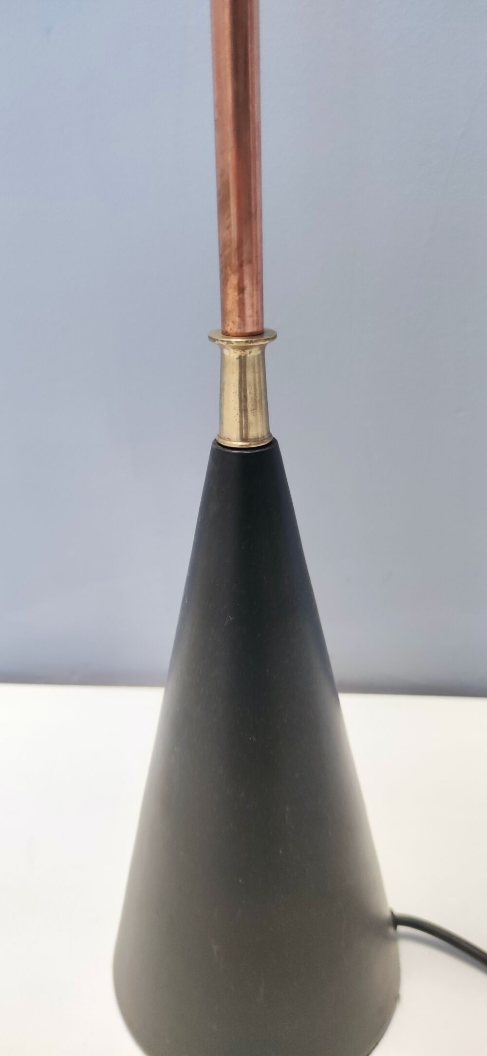 Glass, Brass, Aluminum, Copper and Iron Floor Lamp, 2021