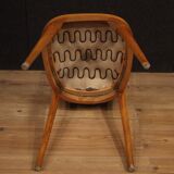 Six Italian  chairs in exotic wood and faux leather