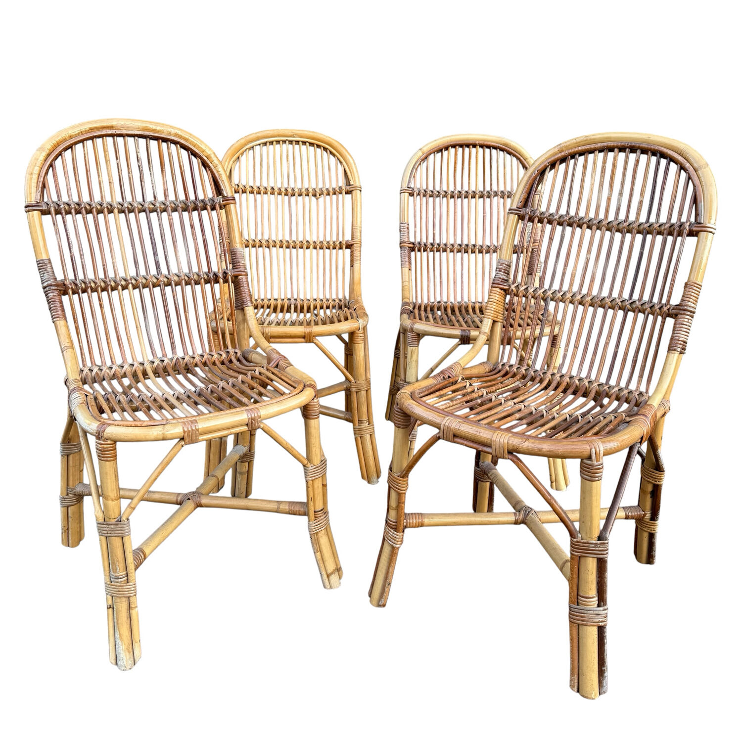 1960s rattan chairs from France