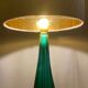 Green-sea brushed gold brass murano glass table lamp