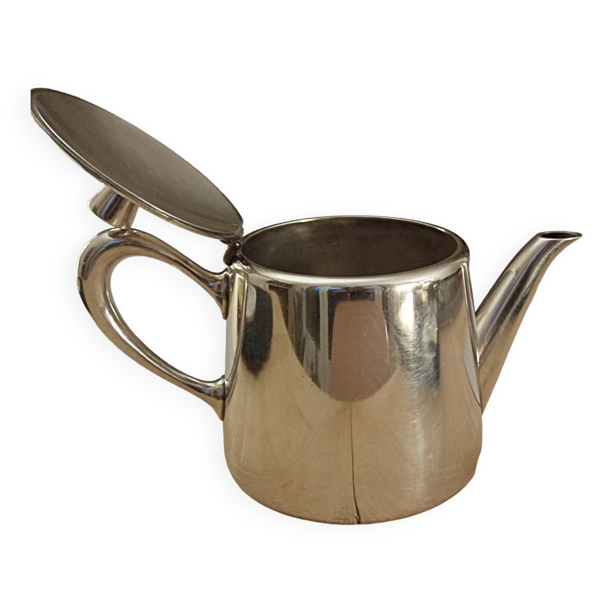 Silver metal teapot