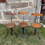 Three industrial workshop stools from the 50s/60s