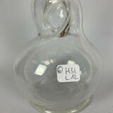 Blown glass carafe with silver frame