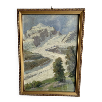 Original Oil Painting – Alpine Landscape, 1908