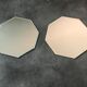 Pair of old underneath bottle tray hexagonal shape mirror 18 cm