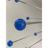 Contemporary blue “star” murano glass sputnik chandelier