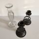 Bougeoirs verre et métal vintage
