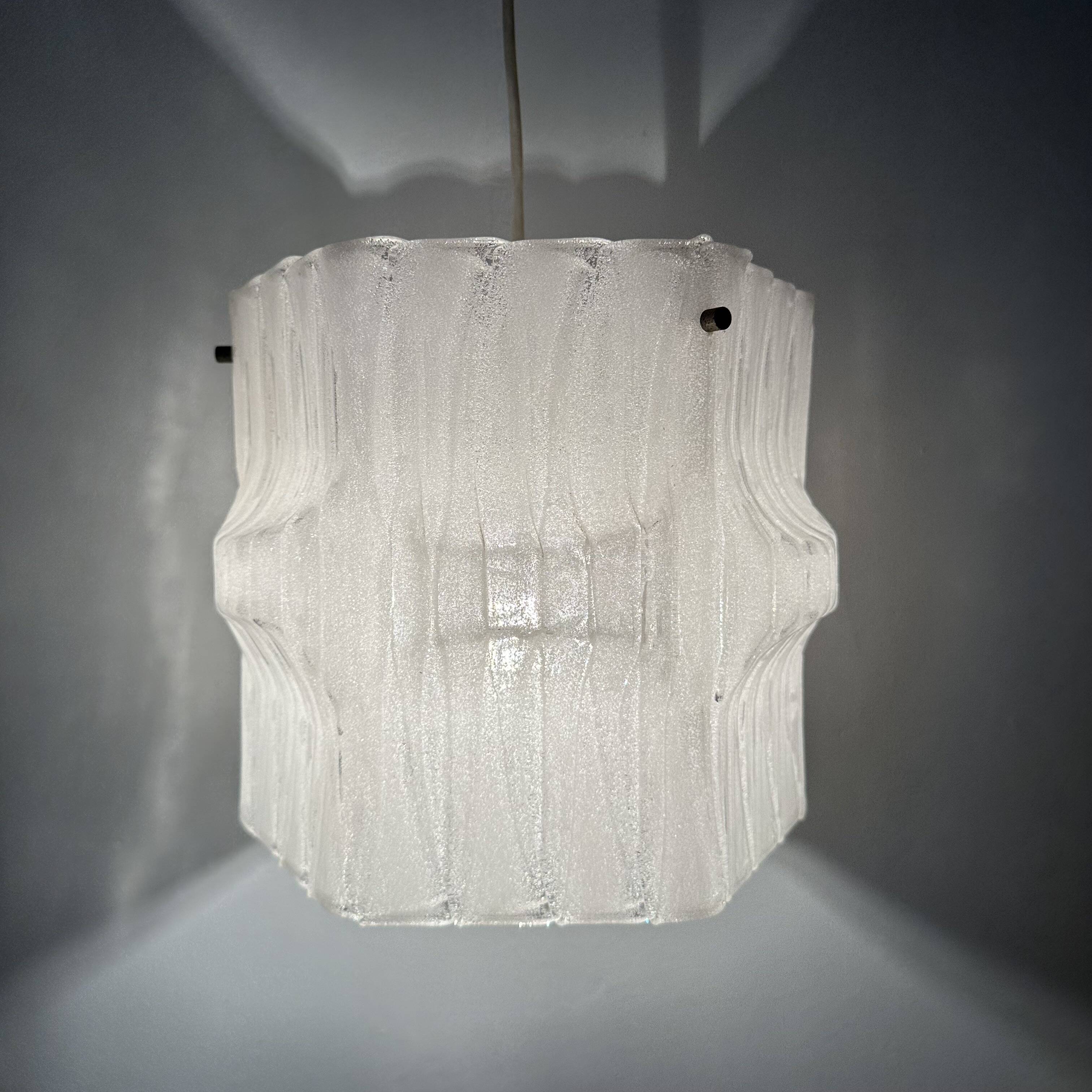Mid-Century ice lucite pendant lamp , 1970s