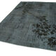 Hand-knotted bohemian turkish 1970s 213 cm x 305 cm black rug
