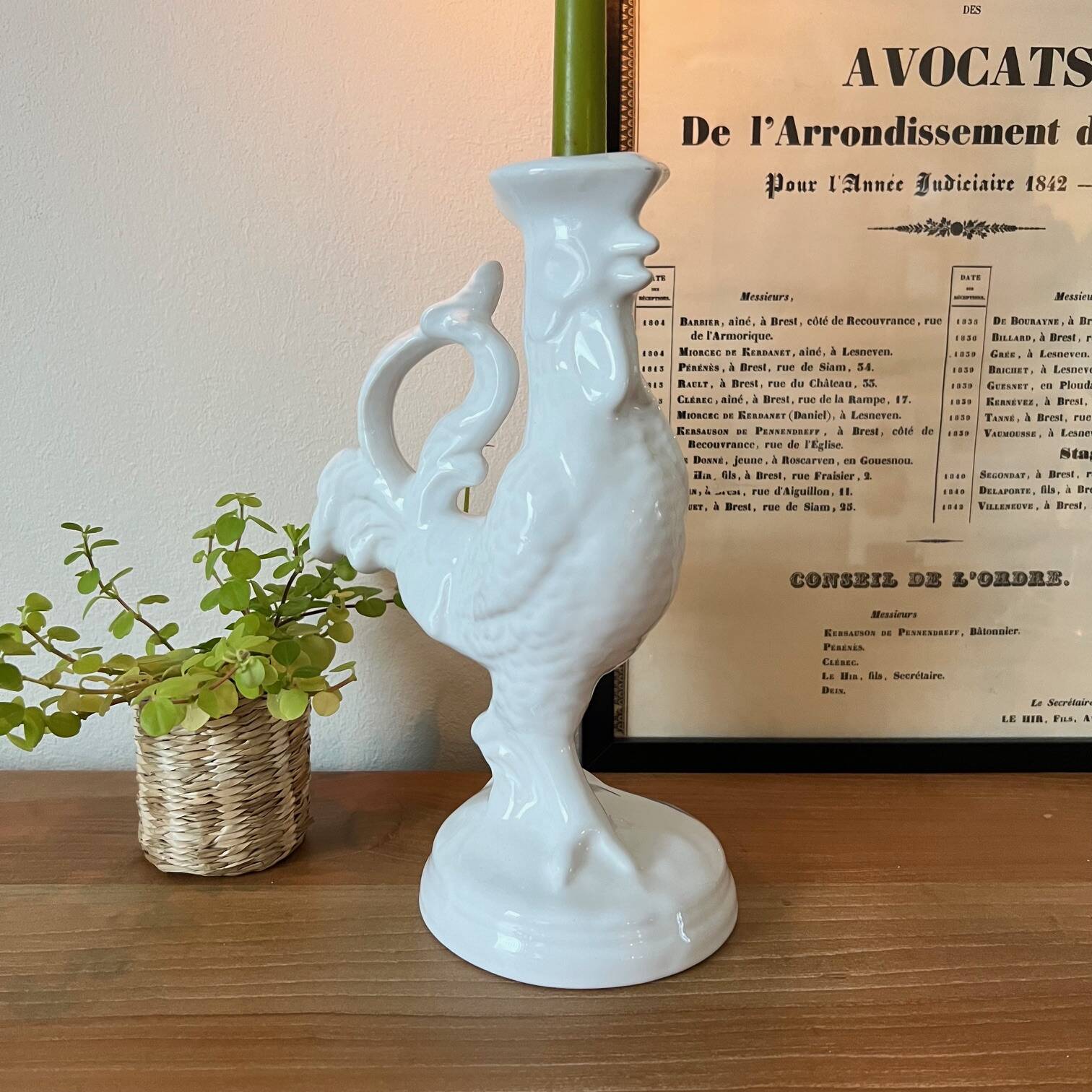 Earthenware candle holder “Rooster”