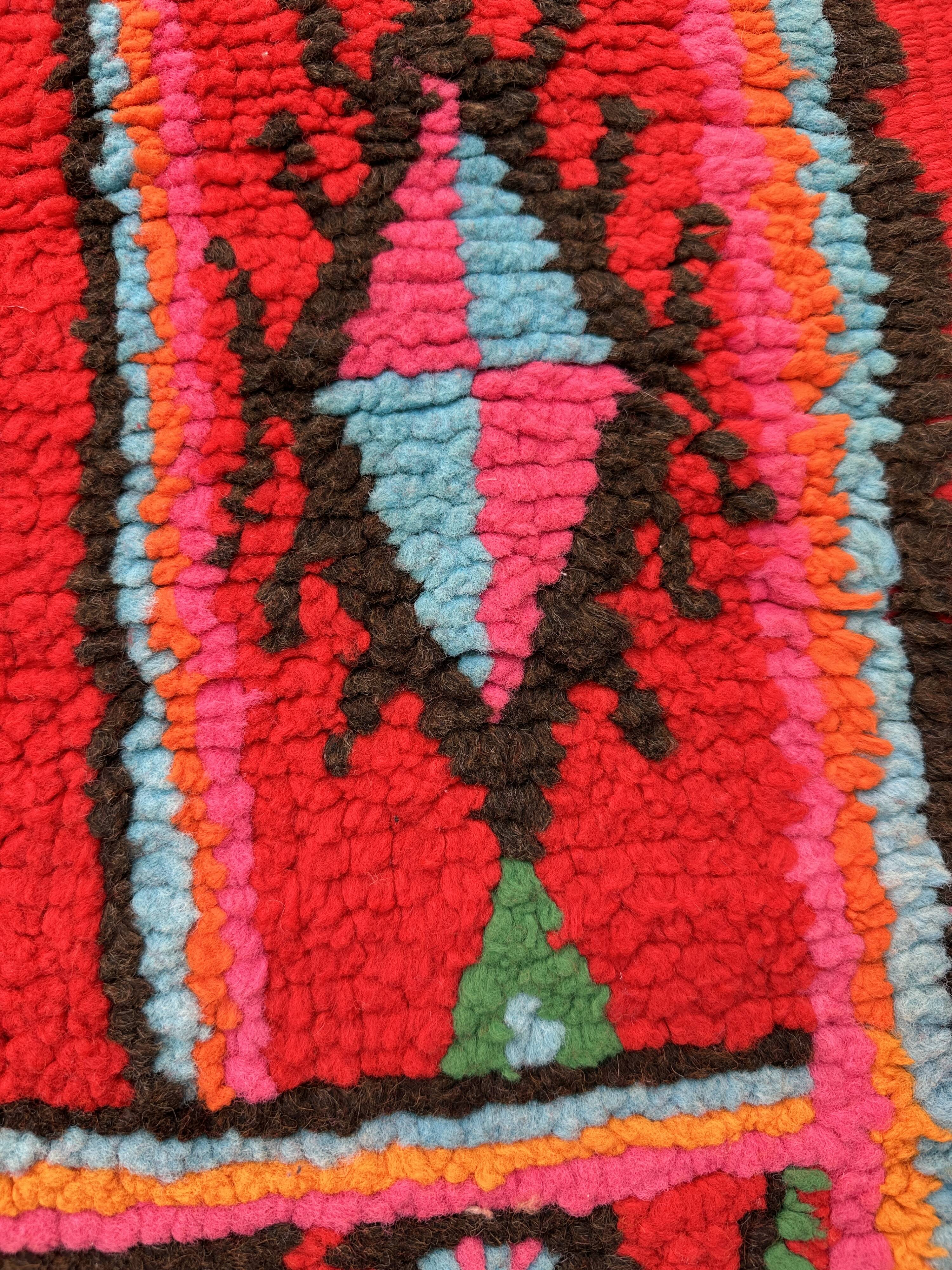 Tapis Marocain Boujad rouge - 443 x 203 cm