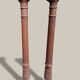 Paire de colonnes corinthiennes H83cm en bois sculpté XIXe.
