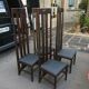 Series of 4 chairs Ingram Hight design Mackintosh edition Cassina