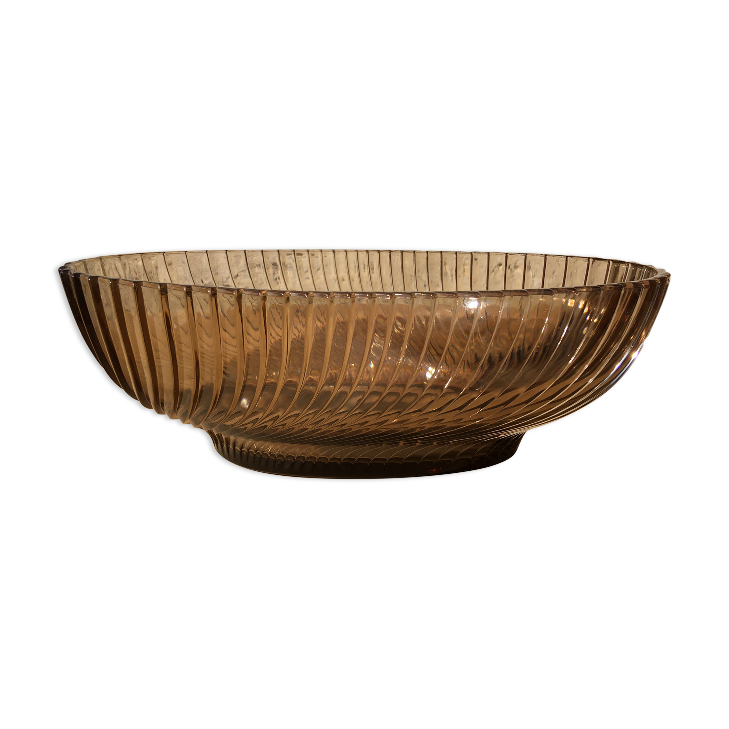 Smoked glass fruit basket in the 70s