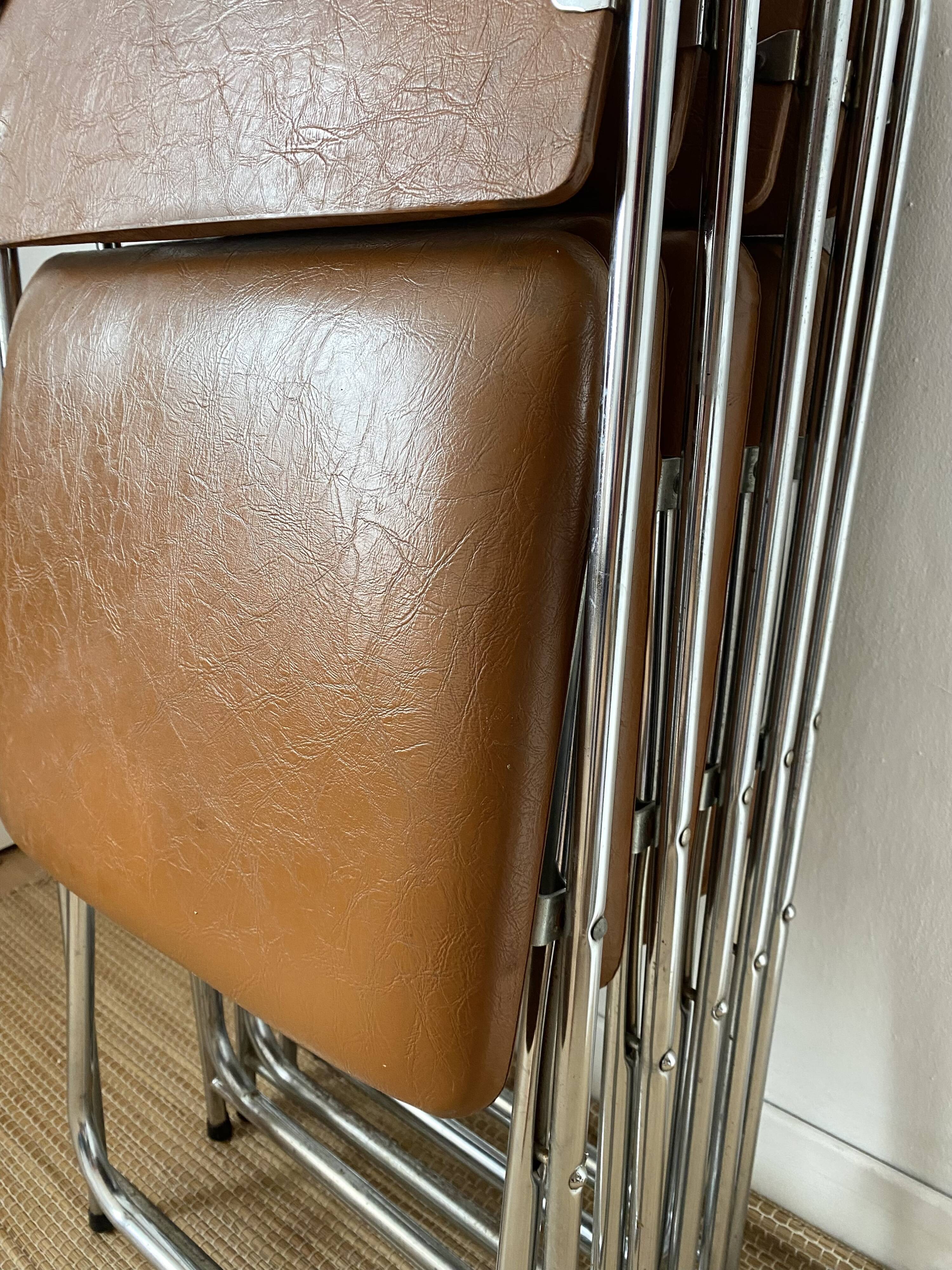 Vintage chrome folding chairs