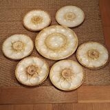 6 oyster shell plates and Chantilly porcelain serving platter