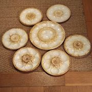6 oyster shell plates and Chantilly porcelain serving platter