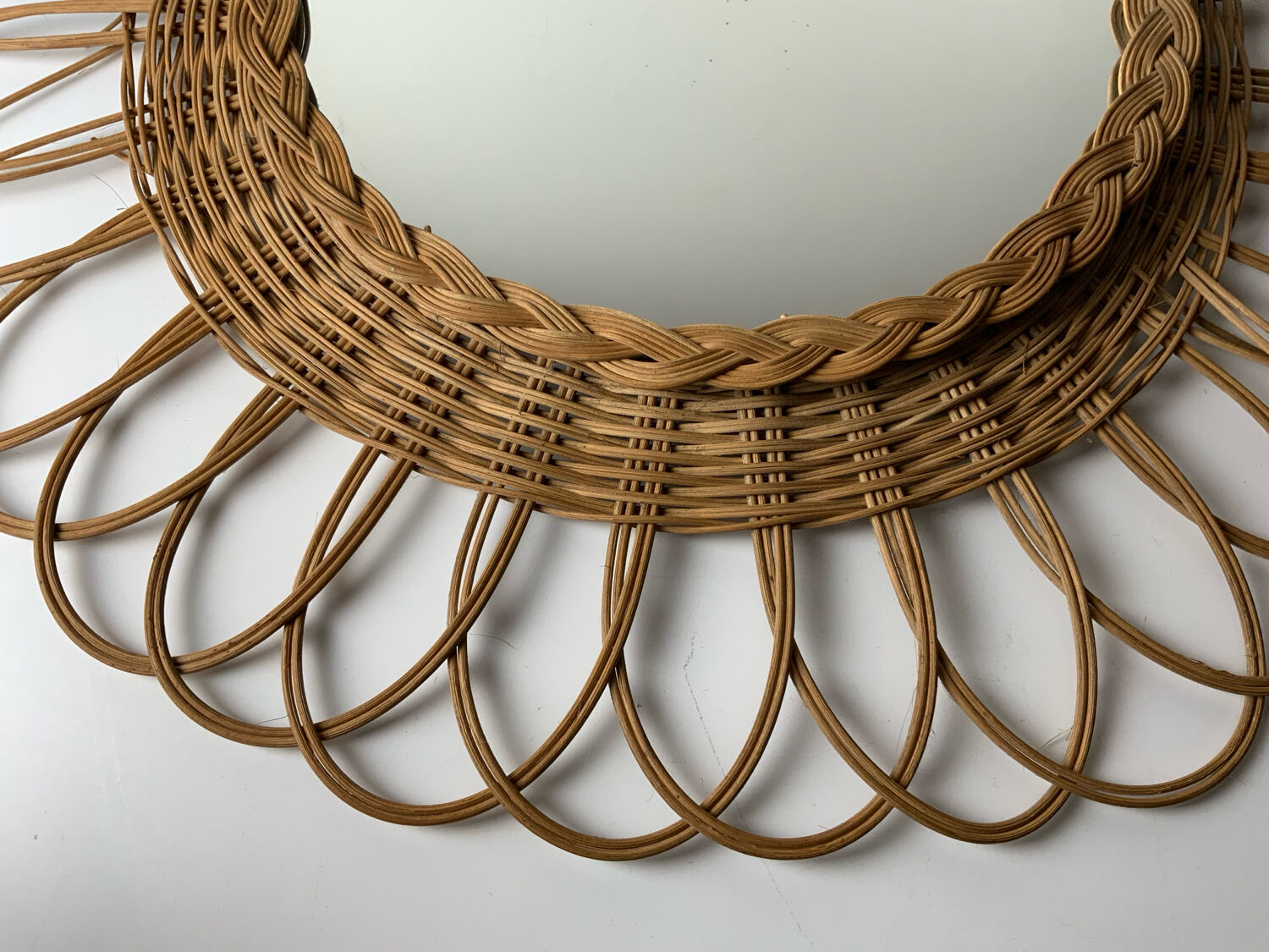 Vintage wicker mirror