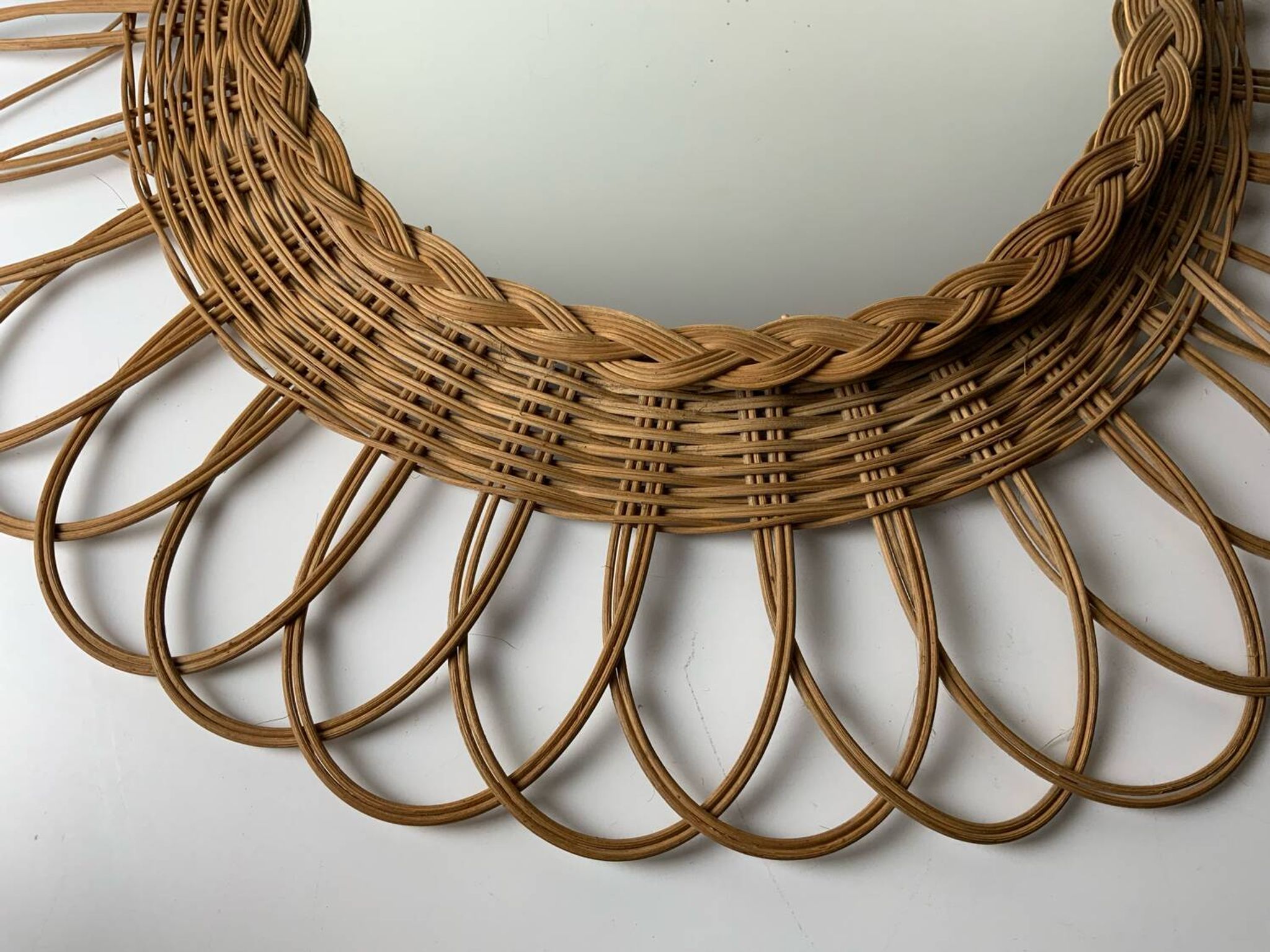 Vintage wicker mirror