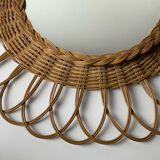 Vintage wicker mirror