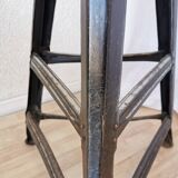 Tabouret de bar industriel vintage en bois et métal