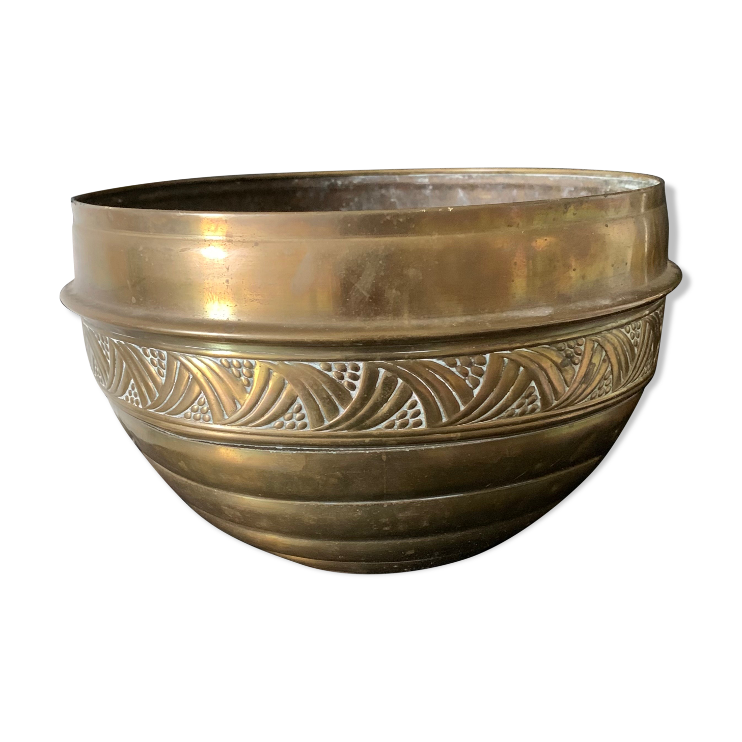 Cache pot en laiton Art Déco